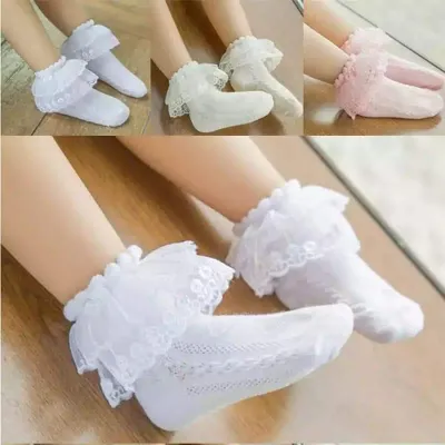 1 pair Baby Girls Casual Ruffle Socks